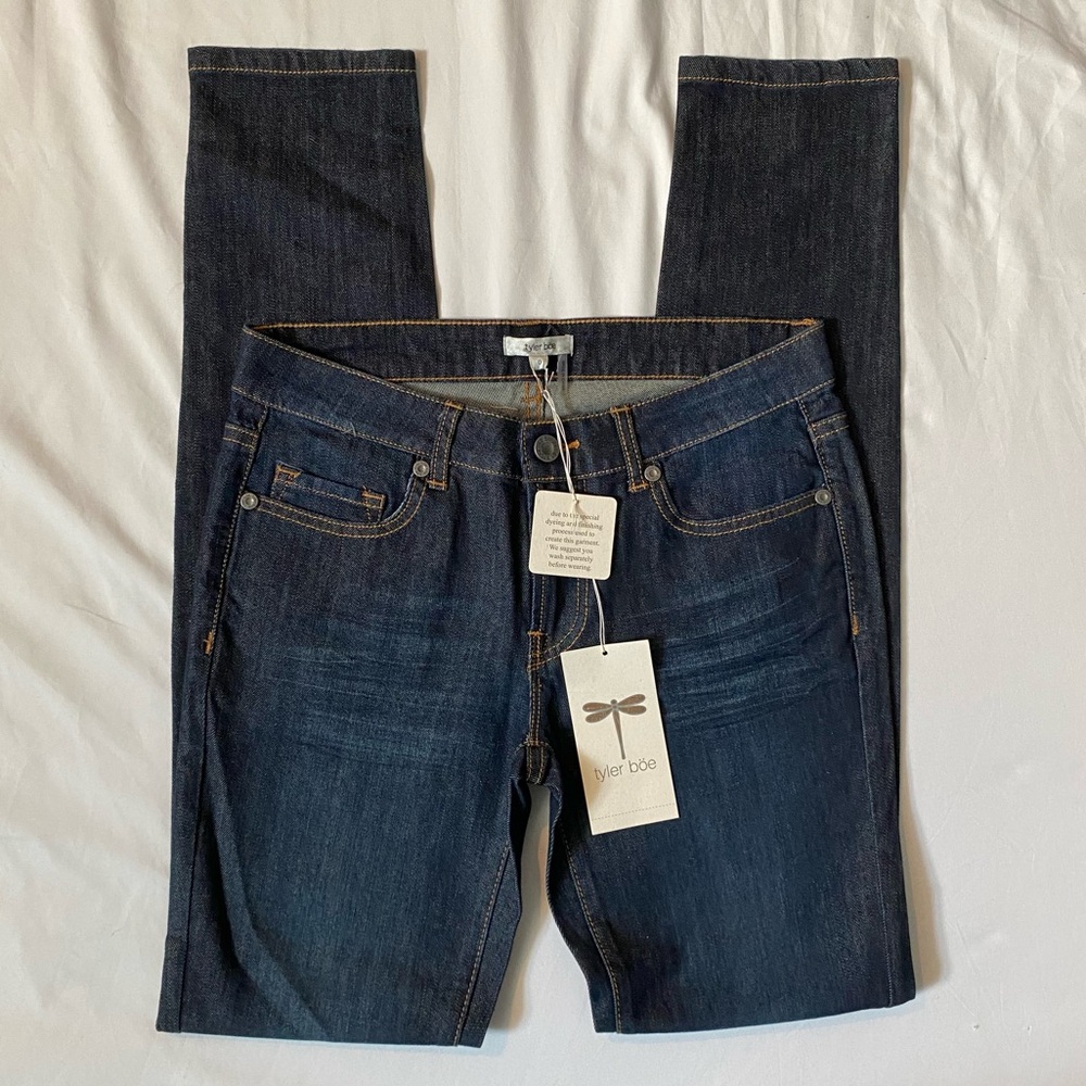 NWT Tyler Boe Women's Dark Blue Jeans, Size 4/6, 26"-28" Waist, Straight Leg